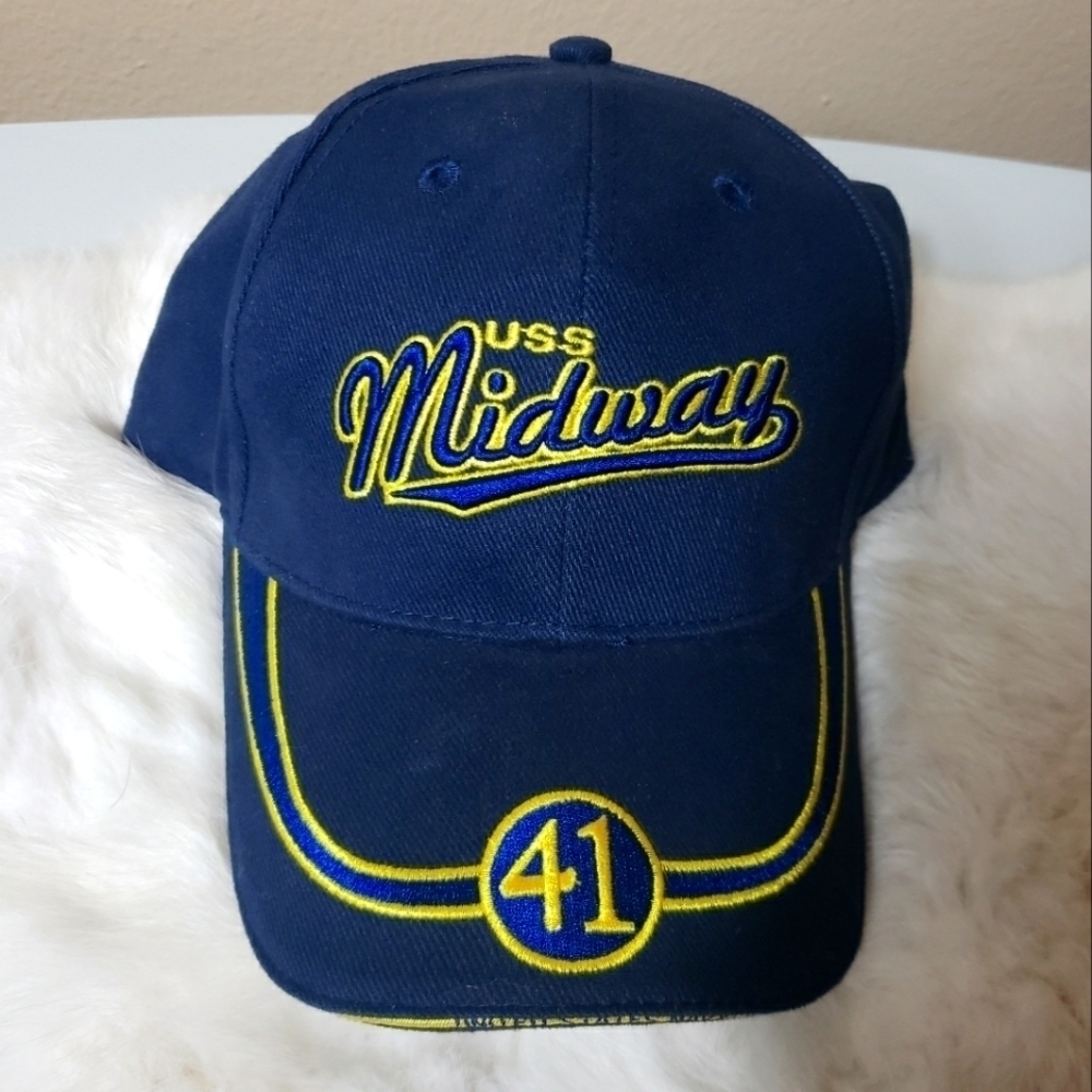 United States Navy Unisex USS Midway CV-41 Strap Back Cap(NWOT)